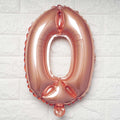13" Metallic Rose Gold Mylar Foil 0 - 9 Number Balloons - Bell Racket Store