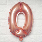 13" Metallic Rose Gold Mylar Foil 0 - 9 Number Balloons - Bell Racket Store