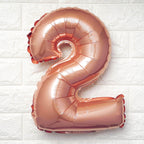 13" Metallic Rose Gold Mylar Foil 0 - 9 Number Balloons - Bell Racket Store