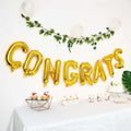 13" Ready-To-Use Shiny Gold "Congrats" Mylar Foil Balloon Banner Sign