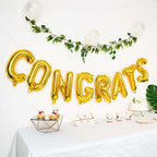 13" Ready-To-Use Shiny Gold "Congrats" Mylar Foil Balloon Banner Sign