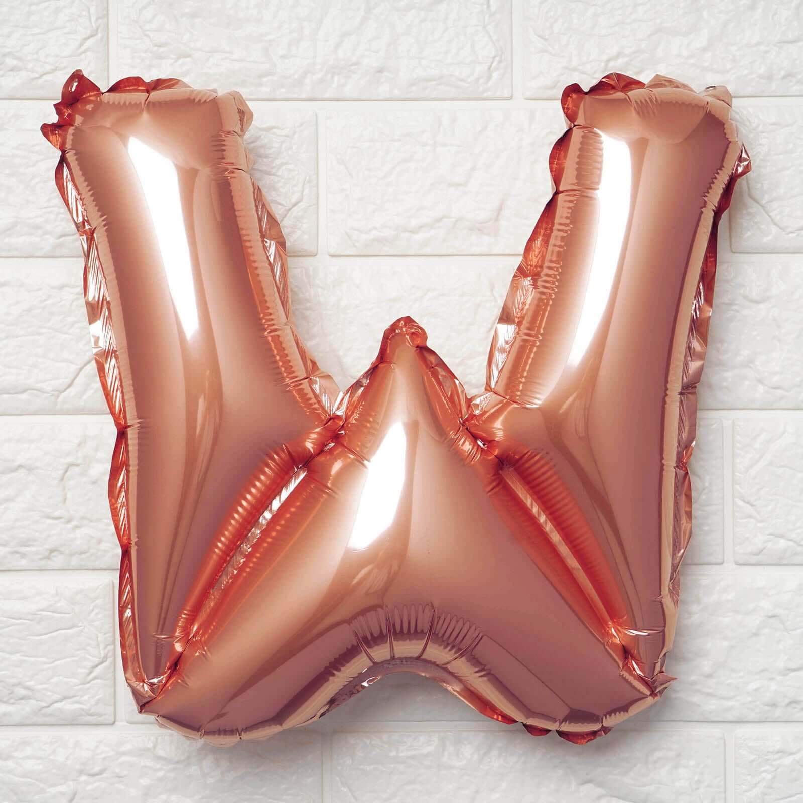 13" Rose Gold Letter Balloons, Metallic Mylar Foil Alphabet Balloons - Bell Racket Store