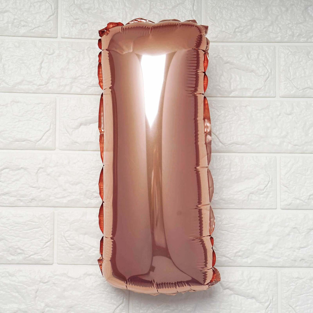 13" Rose Gold Letter Balloons, Metallic Mylar Foil Alphabet Balloons - Bell Racket Store