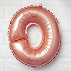13" Rose Gold Letter Balloons, Metallic Mylar Foil Alphabet Balloons - Bell Racket Store