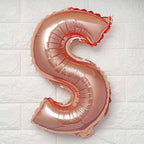 13" Rose Gold Letter Balloons, Metallic Mylar Foil Alphabet Balloons - Bell Racket Store