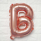 13" Rose Gold Letter Balloons, Metallic Mylar Foil Alphabet Balloons - Bell Racket Store