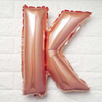 13" Rose Gold Letter Balloons, Metallic Mylar Foil Alphabet Balloons - Bell Racket Store