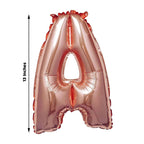 13" Rose Gold Letter Balloons, Metallic Mylar Foil Alphabet Balloons - Bell Racket Store