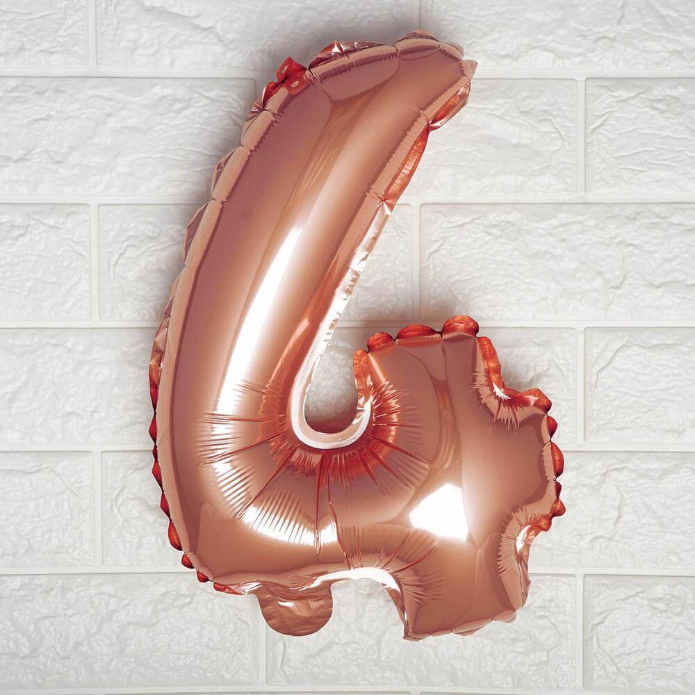 13" Rose Gold Letter Balloons, Metallic Mylar Foil Alphabet Balloons - Bell Racket Store