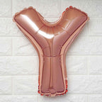 13" Rose Gold Letter Balloons, Metallic Mylar Foil Alphabet Balloons - Bell Racket Store