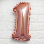 13" Rose Gold Letter Balloons, Metallic Mylar Foil Alphabet Balloons - Bell Racket Store