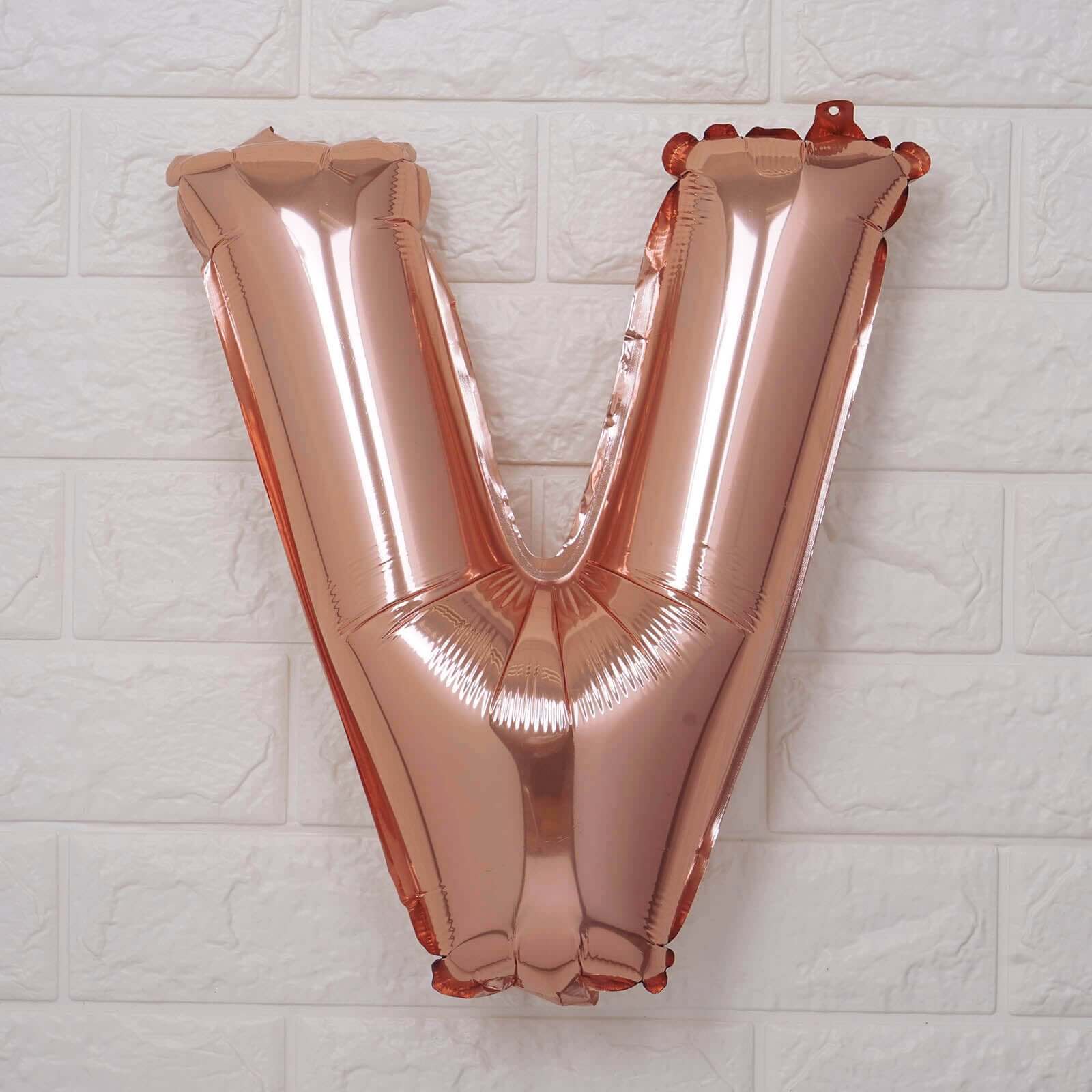 13" Rose Gold Letter Balloons, Metallic Mylar Foil Alphabet Balloons - Bell Racket Store