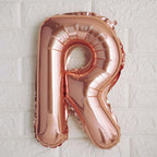 13" Rose Gold Letter Balloons, Metallic Mylar Foil Alphabet Balloons - Bell Racket Store
