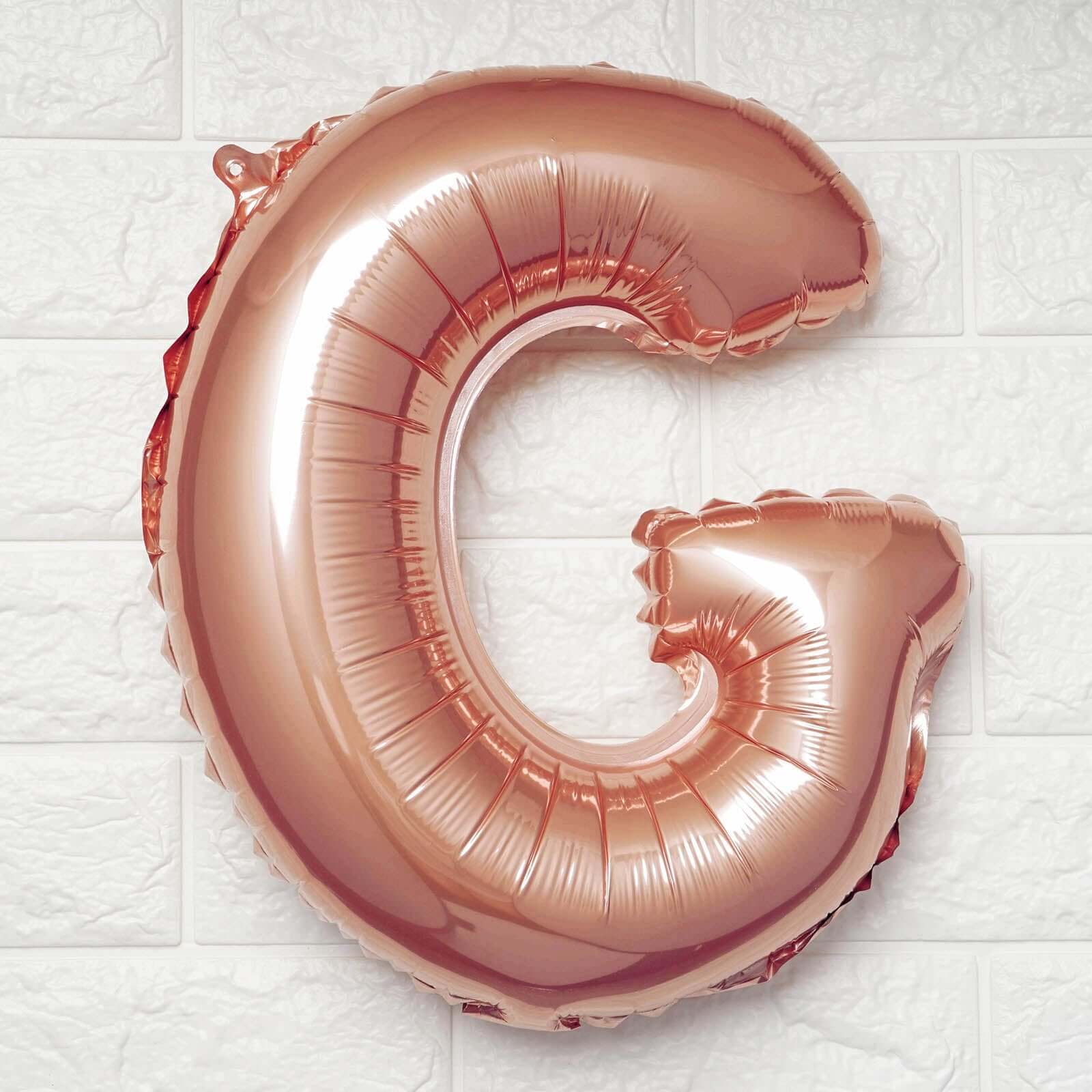 13" Rose Gold Letter Balloons, Metallic Mylar Foil Alphabet Balloons - Bell Racket Store