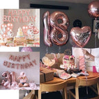 13" Rose Gold Letter Balloons, Metallic Mylar Foil Alphabet Balloons - Bell Racket Store
