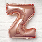 13" Rose Gold Letter Balloons, Metallic Mylar Foil Alphabet Balloons - Bell Racket Store