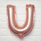 13" Rose Gold Letter Balloons, Metallic Mylar Foil Alphabet Balloons - Bell Racket Store