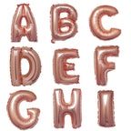 13" Rose Gold Letter Balloons, Metallic Mylar Foil Alphabet Balloons - Bell Racket Store