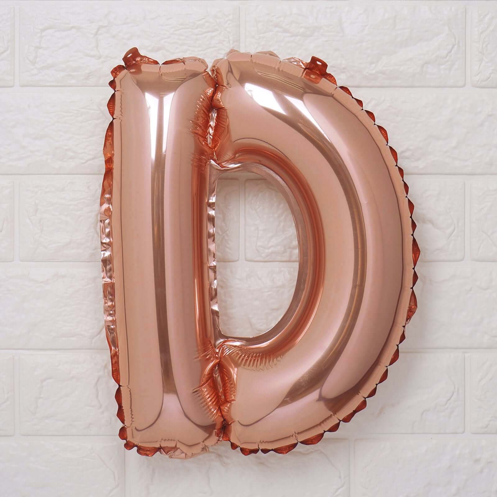 13" Rose Gold Letter Balloons, Metallic Mylar Foil Alphabet Balloons - Bell Racket Store