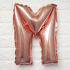 13" Rose Gold Letter Balloons, Metallic Mylar Foil Alphabet Balloons - Bell Racket Store