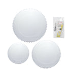 14" Clear 3 - Tier Plastic Dessert Display Stand With Beaded Rim, Round Cupcake Tower Tea Party Serving Platter With Top Handle - Bell Racket Store