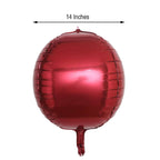 2 Pack 14" 4D Burgundy Sphere Mylar Foil Helium or Air Balloons