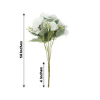 3 Pack 14" White Artificial Silk Carnation Flower Arrangements, Faux Floral Bouquets Bushes