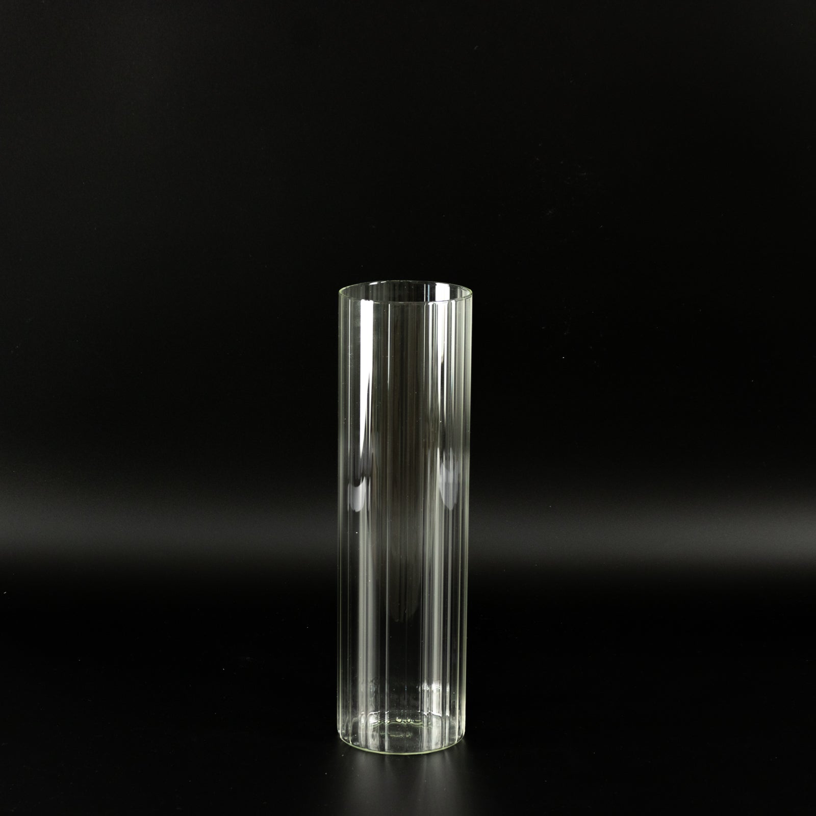 14" Ribbed Cylinder Glass Vases 6 - Pack â€“ Tall Clear Decorative Vases for Dining Tables, Mantels & Modern Interiors - Bell Racket Store