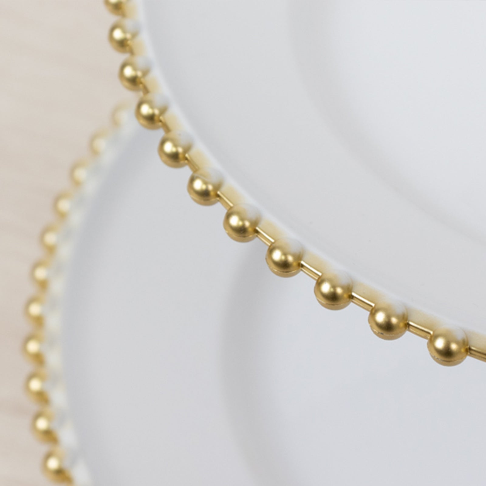 14" White 3 - Tier Plastic Dessert Display Stand With Gold Beaded Rim, Round Cupcake Tower Tea Party Serving Platter With Top Handle - Bell Racket Store