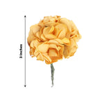 144 Gold Paper Mini Craft Flower Roses, DIY Flower Bushes With Wire Stems - Bell Racket Store