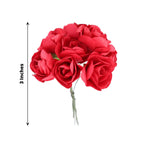 144 Pack Red Paper Mini Craft Roses, DIY Craft Flowers With Wired Stem - Bell Racket Store
