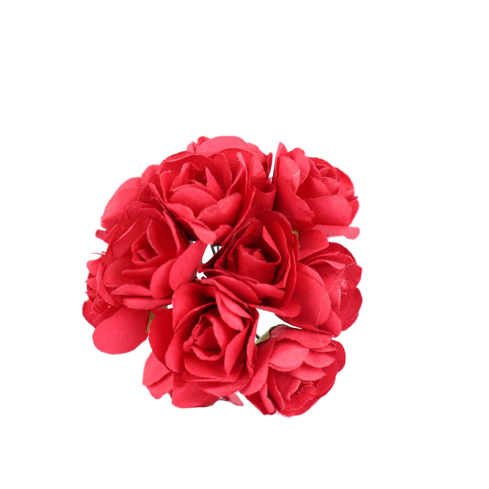 144 Pack Red Paper Mini Craft Roses, DIY Craft Flowers With Wired Stem - Bell Racket Store