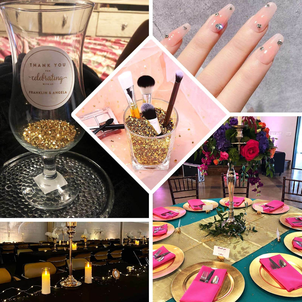 14400 Pcs Faux Diamond Rhinestone Vase Fillers Gold, Wedding Table Scatter Gems Sparkling Decorative Design 3mm - Bell Racket Store