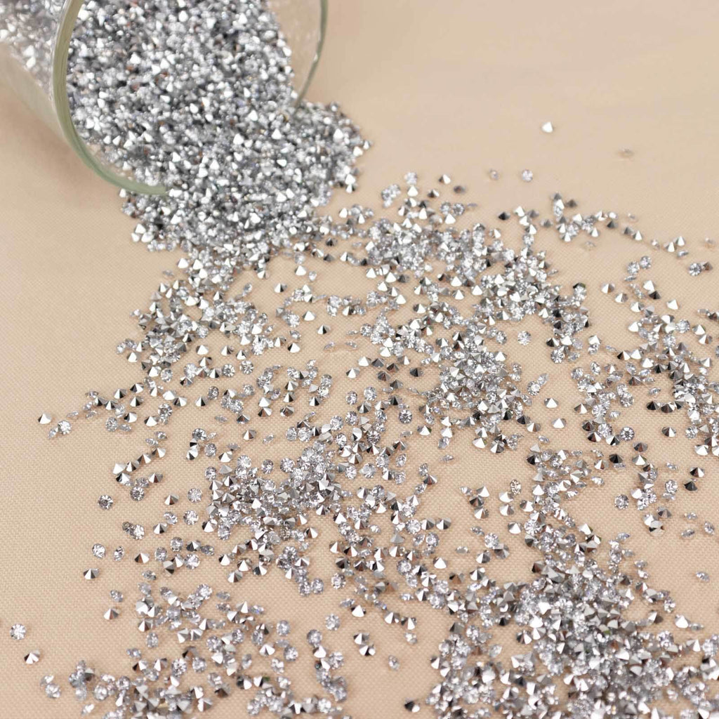 14400 Pcs Faux Diamond Rhinestone Vase Fillers Silver, Wedding Table Scatter Gems Sparkling Decorative Design 3mm - Bell Racket Store
