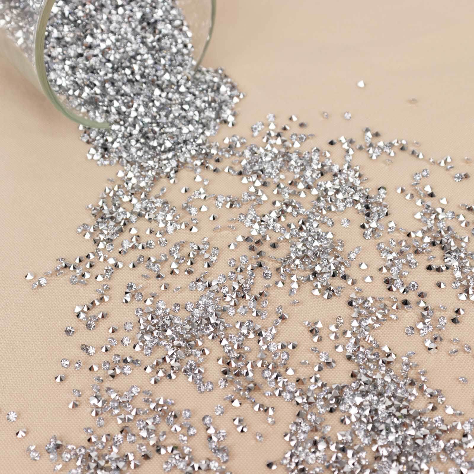 14400 Pcs Faux Diamond Rhinestone Vase Fillers Silver, Wedding Table Scatter Gems Sparkling Decorative Design 3mm - Bell Racket Store