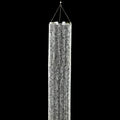 14ft Hanging Beaded Crystal Column Chandelier, Tall Beads Curtain Round with Silver Metal Hoop and Hanging Chain - Bell Racket Store