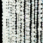 14ft Hanging Beaded Crystal Column Chandelier, Tall Beads Curtain Round with Silver Metal Hoop and Hanging Chain - Bell Racket Store
