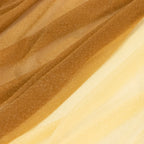 14ft Sheer Pleated Ruffle Skirting Chiffon Table Skirt - Champagne and Gold, Shimmer Sheer, Wrinkle - Free Fabric - Bell Racket Store