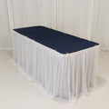 14ft Sheer Pleated Ruffle Skirting Chiffon Table Skirt - White, Shimmer Sheer, Wrinkle - Free Fabric - Bell Racket Store