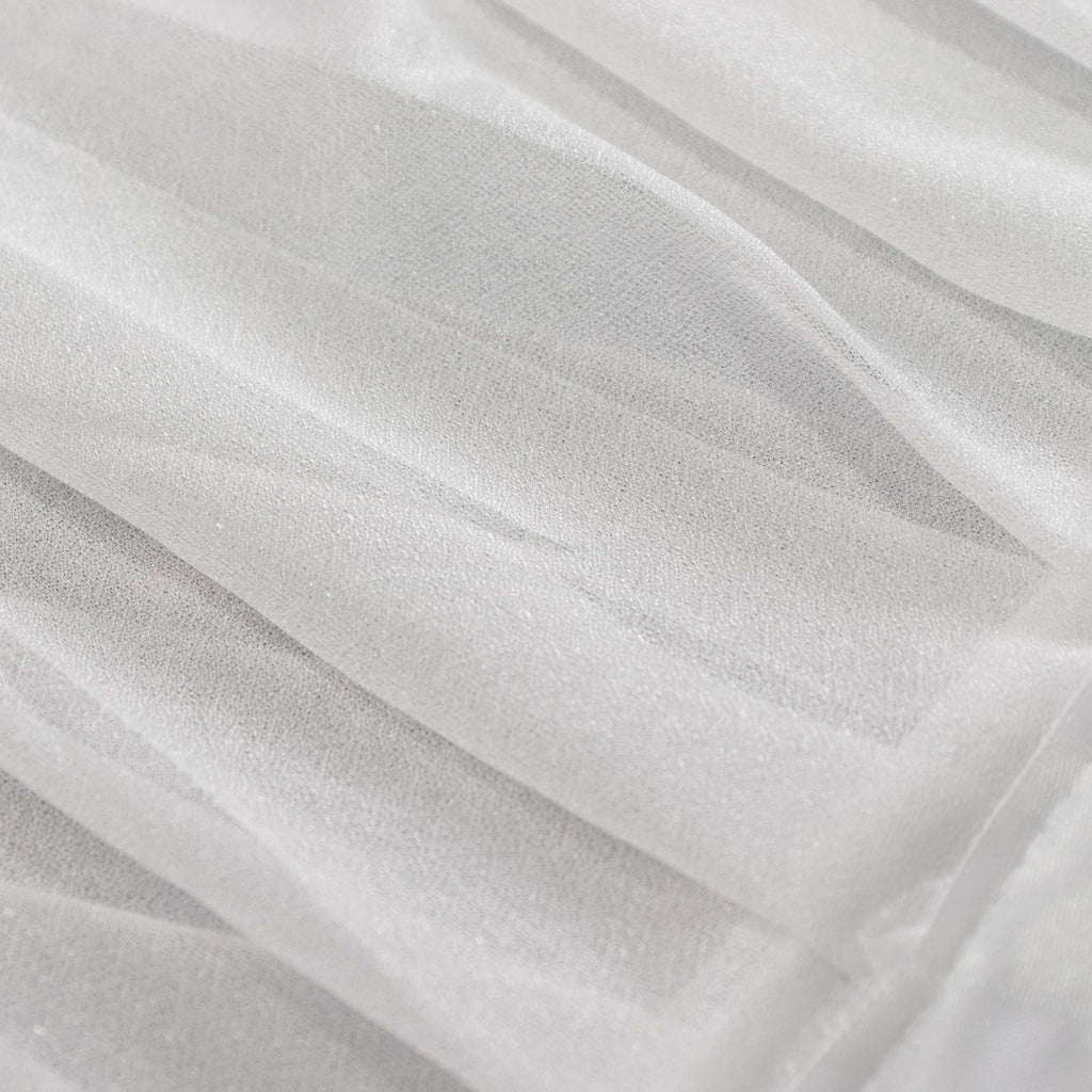 14ft Sheer Pleated Ruffle Skirting Chiffon Table Skirt - White, Shimmer Sheer, Wrinkle - Free Fabric - Bell Racket Store