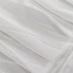 14ft Sheer Pleated Ruffle Skirting Chiffon Table Skirt - White, Shimmer Sheer, Wrinkle - Free Fabric - Bell Racket Store