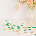 15G Bag Tropical Palm Leaf Table Confetti, Shiny Monstera Metallic Green and Gold Vibrant Eye - Catching Design - Bell Racket Store