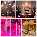 16" Crystal Globe Chandelier â€“ Hanging Beaded Ball Pendant Light with Gold Metal Hook & Chain for Decorative Home Lighting - Bell Racket Store