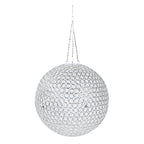 16" Crystal Globe Chandelier â€“ Hanging Beaded Ball Pendant Light with Silver Metal Hook & Chain for Decorative Home Lighting - Bell Racket Store