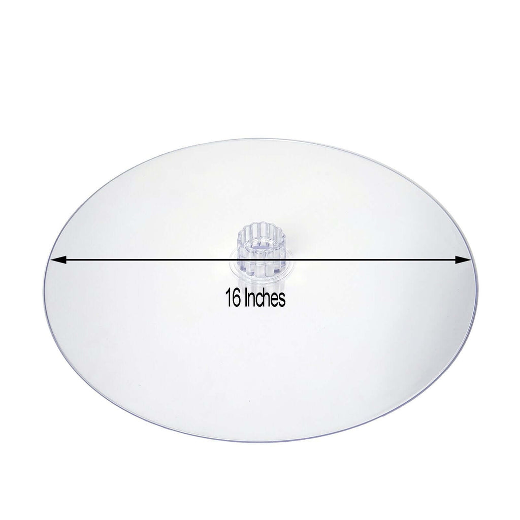 Acrylic Round DIY Cake Stand Plate Clear - Customized Tiered Dessert Display Holder for Treats Appetizers & Snacks 16"