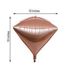 3 Pack 16" Rose Gold 4D Diamond Self-Sealing Reusable Foil Balloon