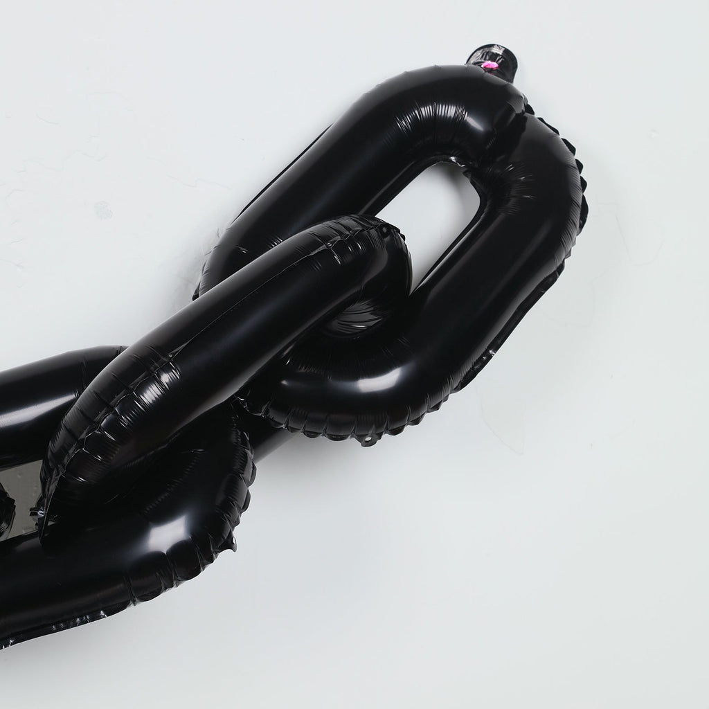 16ft Jumbo Chain Link Balloons in Black, 30pack 8x12" Durable Foil Chain Balloons for 90s Hip Hop Party Decorations, Event Decor - Bell Racket Store