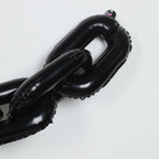 16ft Jumbo Chain Link Balloons in Black, 30pack 8x12" Durable Foil Chain Balloons for 90s Hip Hop Party Decorations, Event Decor - Bell Racket Store