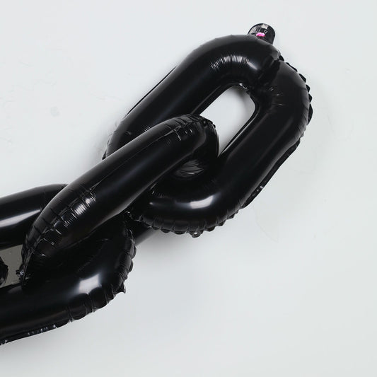 16ft Jumbo Chain Link Balloons in Black, 30pack 8x12" Durable Foil Chain Balloons for 90s Hip Hop Party Decorations, Event Decor - Bell Racket Store