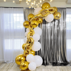 16ft Jumbo Chain Link Balloons in Gold, 30pack Durable Foil Chain Balloons for 90s Hip Hop Party Decorations, Event Decor - Bell Racket Store